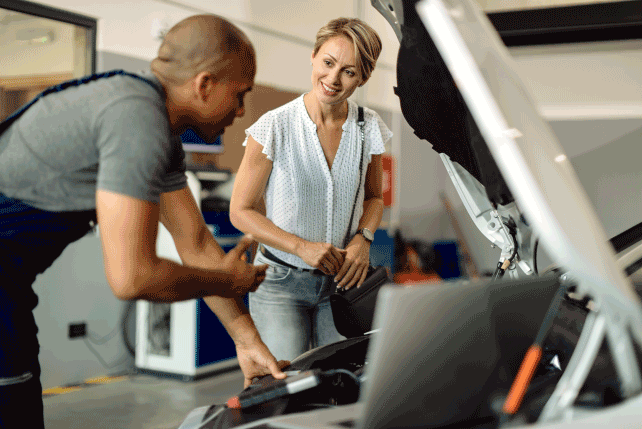 Woman not having to pay for repairs due to warranty coverage