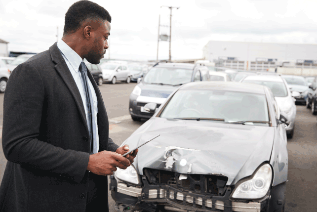 Claim adjuster at work